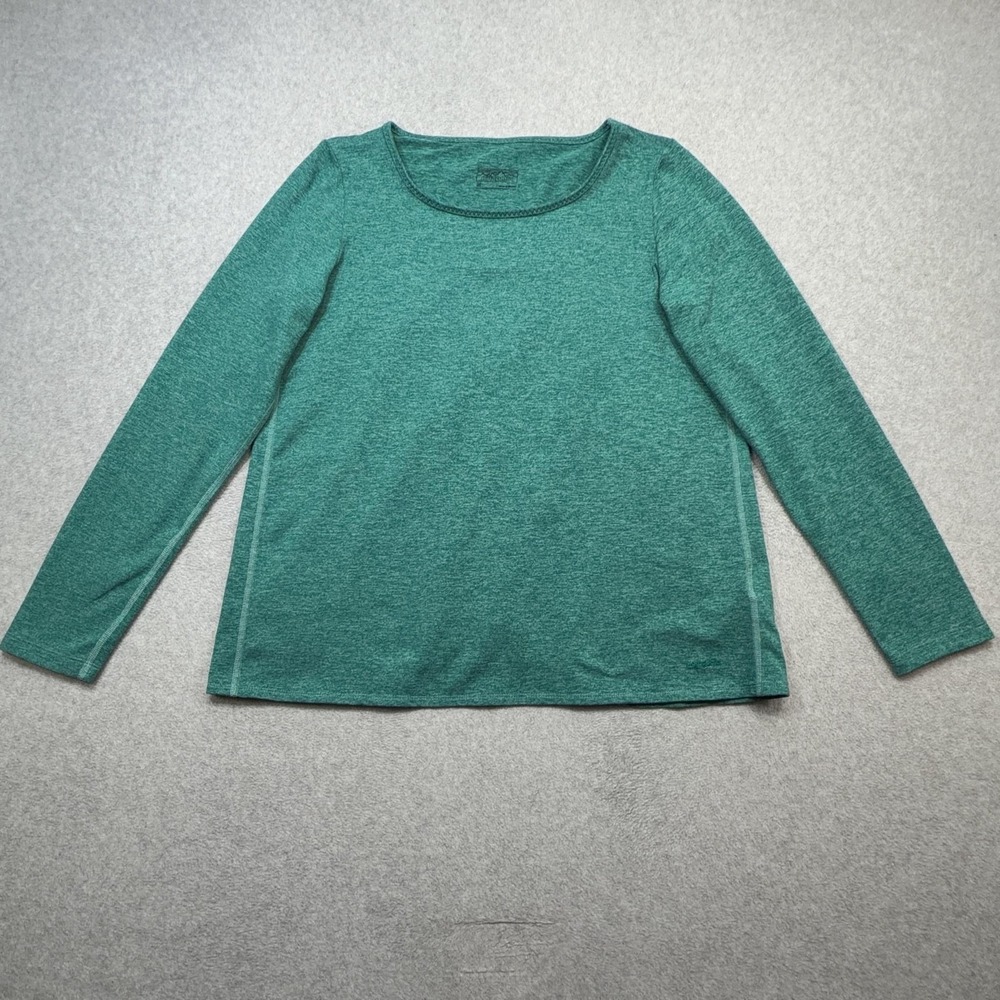 Patagonia Back Wrap Top Shirt Womens Medium Green Long Sleeve Outdoor Stretch